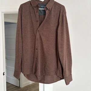Report Collection Textured Brown Shirt